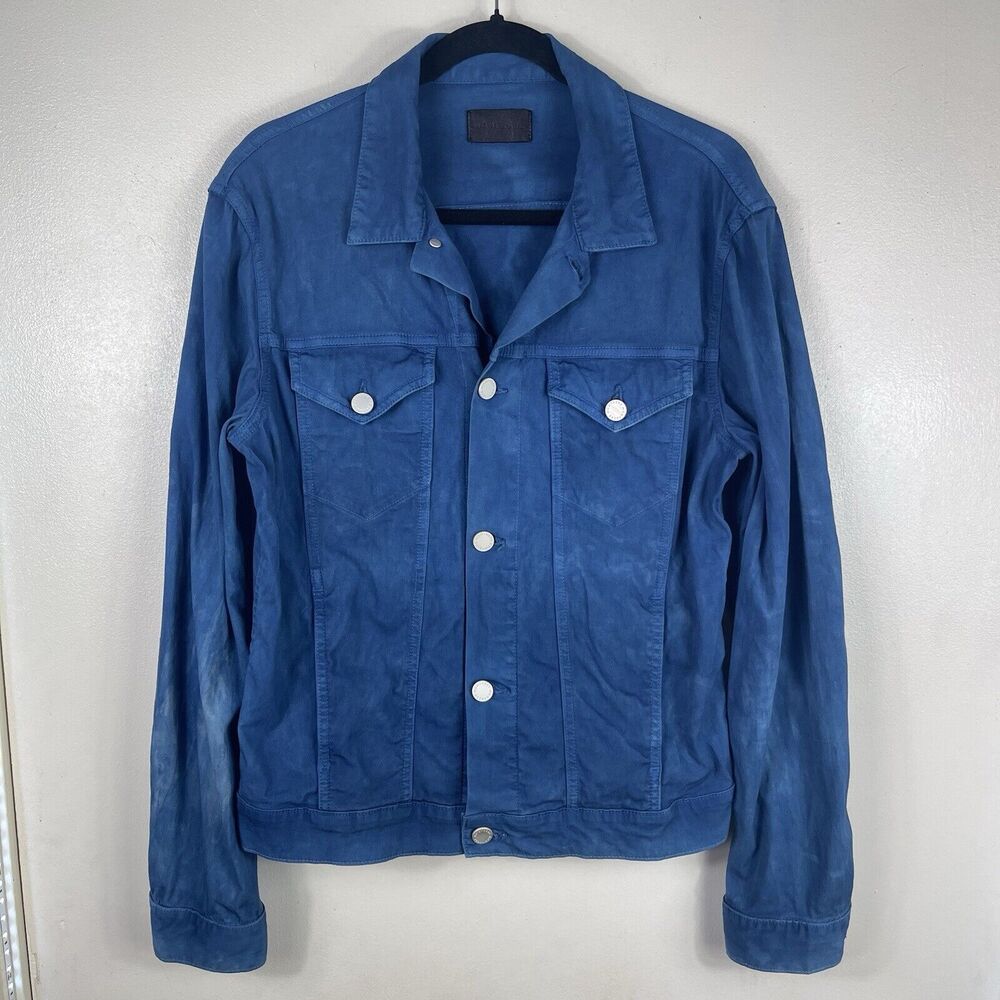 Monfrère Dean Denim Jean Jacket Women Size M‎ Indigo Blue Dipped Dye Unisex
